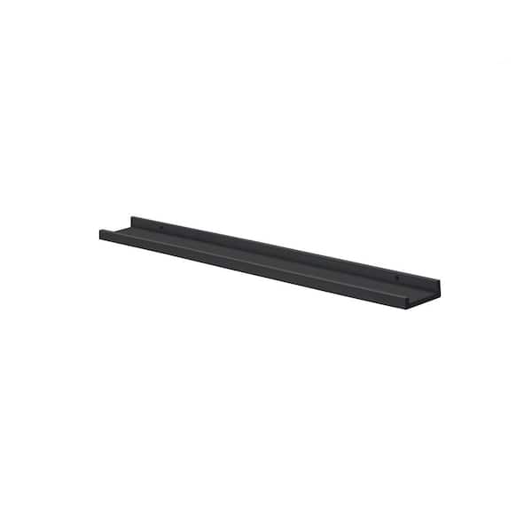 Dolle BORDER 45.3 in. x 3.5 in. x 1.2 in. Black Decorative Wall Shelf with Brackets