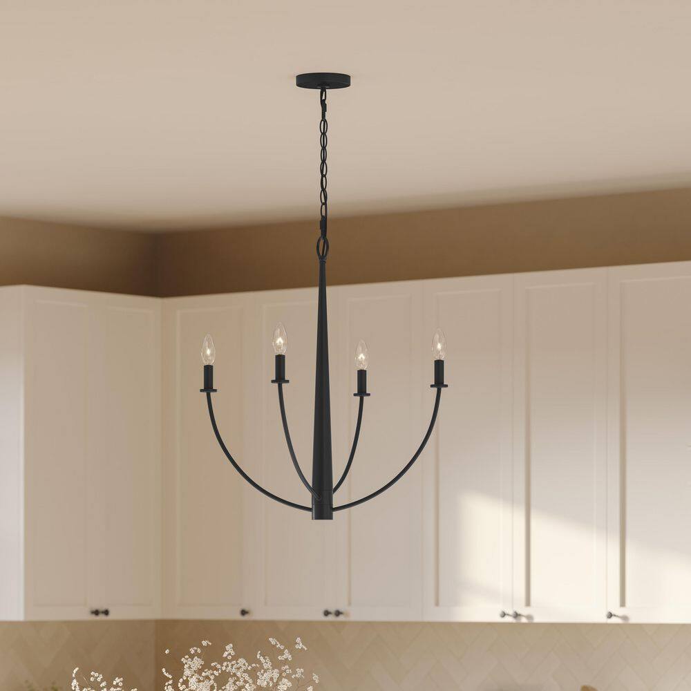 Jheni 60-Watt 4-Light Matte Black Medium Transitional Chandelier price history on PriceWatchPro