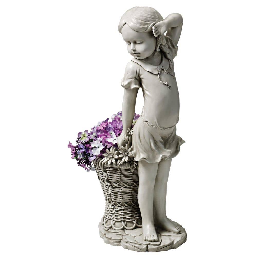 he Flower Girl Outdoor Garden Statue with Planter