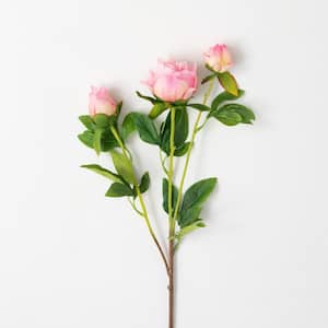 29 in. Pink Artificial Peony Bud Spray