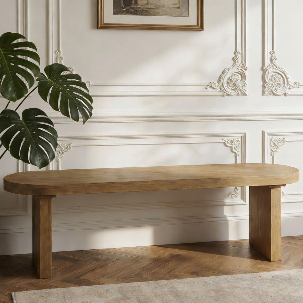 Patwin 62.8 in. Brown Pine Wood Dining Bench, Fits 3 People for Kitchen price history on PriceWatchPro