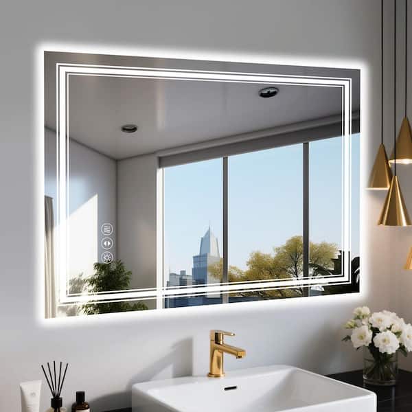 Timussi 55 in. W x 30 in. H Rectangular Frameless LED Wall