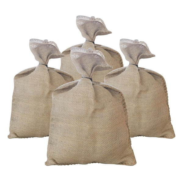 Wellco 30 in. x 20 in. Burlap Breathable Jute Bags Accessory for Potato Tomato Plants Vegetables Herbs Fruits Flowers (4-Pack)