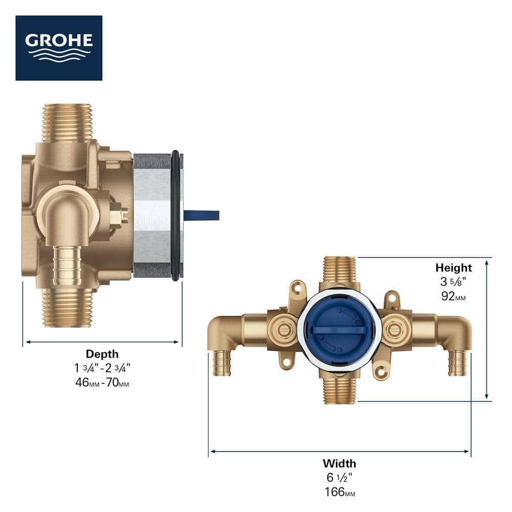 Grohsafe 3.0 Brass Pressure Balance Valve with PEX Connections