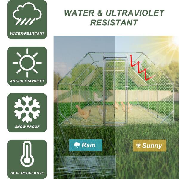 Siavonce 119.28 in. W x 308.16 in. D Galvanized Large Metal Walk