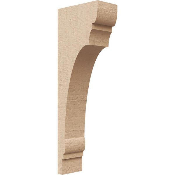 Ekena Millwork 4 in. x 12 in. x 8 in.Classic Mayflower Rough Cedar Woodgrain TimberThane Corbel, Primed Tan