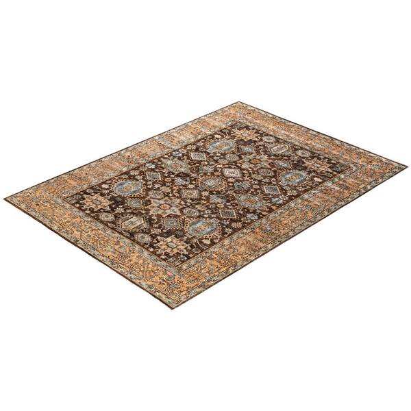 Serapi Brown 6 ft. x 9 ft. Tribal Wool Indoor Area Rug