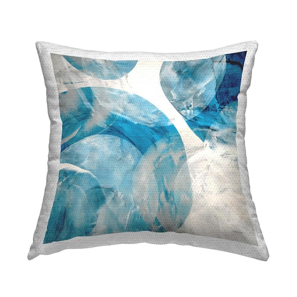 Stupell Industries Blue Layered Round Shapes Blue Square Outdoor Throw Pillow