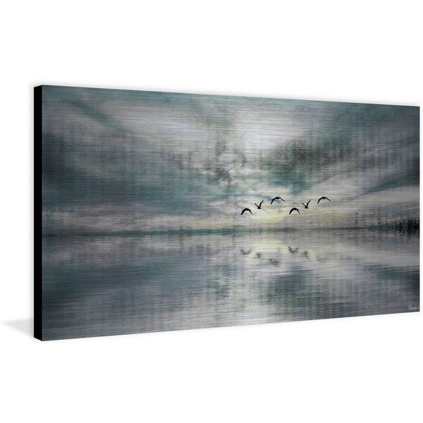 The Bird flutters from water Photo Picture Print Framed Canvas Wall Art Decor 