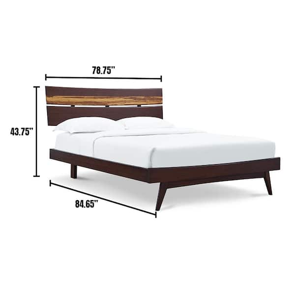 Azara Sable Dark Brown Wood Eastern King Platform Bed
