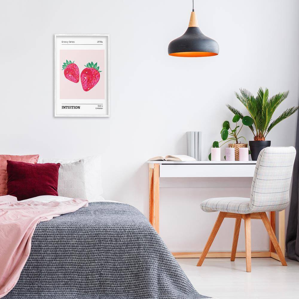 Intuition Phrase Strawberries by LSR Design Studio White Framed Abstract Giclee Art Print 24 in. x 16 in. price history on PriceWatchPro