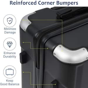 20 in. Black Lightweight Hardshell Luggage Spinner Suitcase with TSA Lock (Single Luggage)