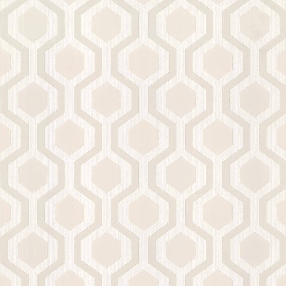 Brewster Marina Beige Modern Geometric Vinyl Peelable Wallpaper (Covers ...