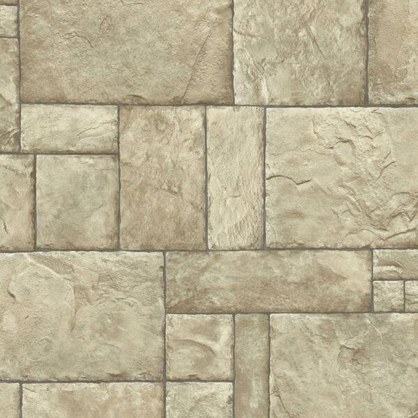 The Wallpaper Company 8 in. x 10 in. Neutral Stone Wallpaper Sample