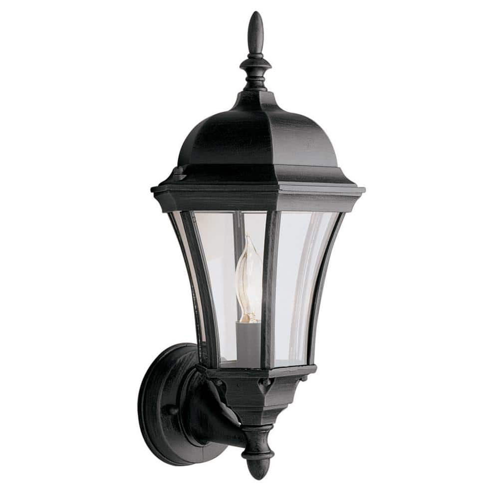Burlington 1-Light Black Coach Outdoor Wall Light Fixture with Clear Glass price history on PriceWatchPro