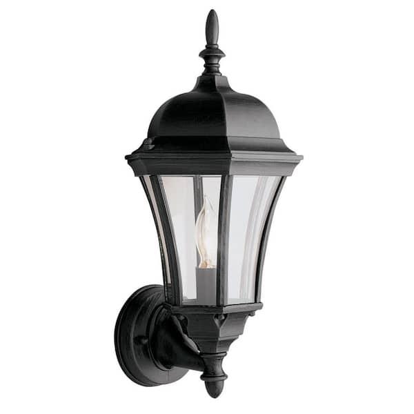 Bel Air Lighting Burlington 1-Light Black Coach Outdoor Wall Light Fixture with Clear Glass