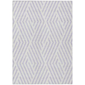 Chantille ACN550 Lavender 5 ft. x 7 ft. 6 in. Machine Washable Indoor/Outdoor Geometric Area Rug