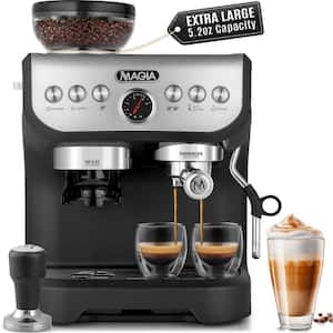 2- Cup Magia Manual Espresso Machine with Grinder and Milk Frother