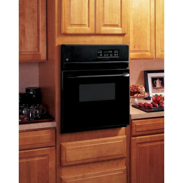 Ge 24 In Single Electric Wall Oven Black Jrs06bjbb The Home Depot - General Electric 24 Inch Wall Oven