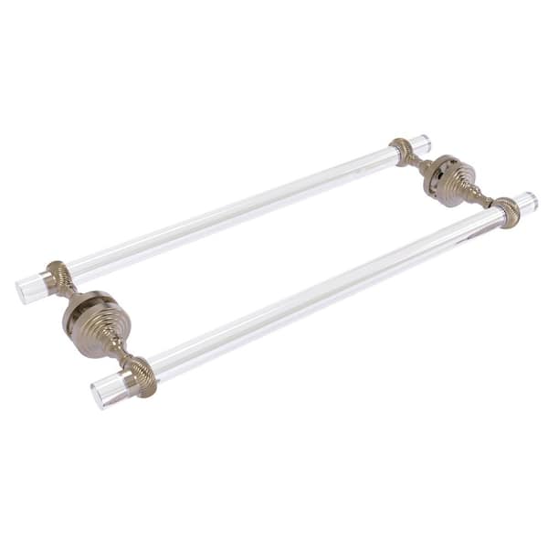 Pacific Grove Collection 18 in. Over-the-door Double Towel Bar in Antique Pewter with Twisted Accents