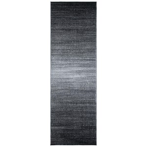 Adirondack Dark Gray/Light Gray 3 ft. x 14 ft. Gradient Transitional Runner Rug