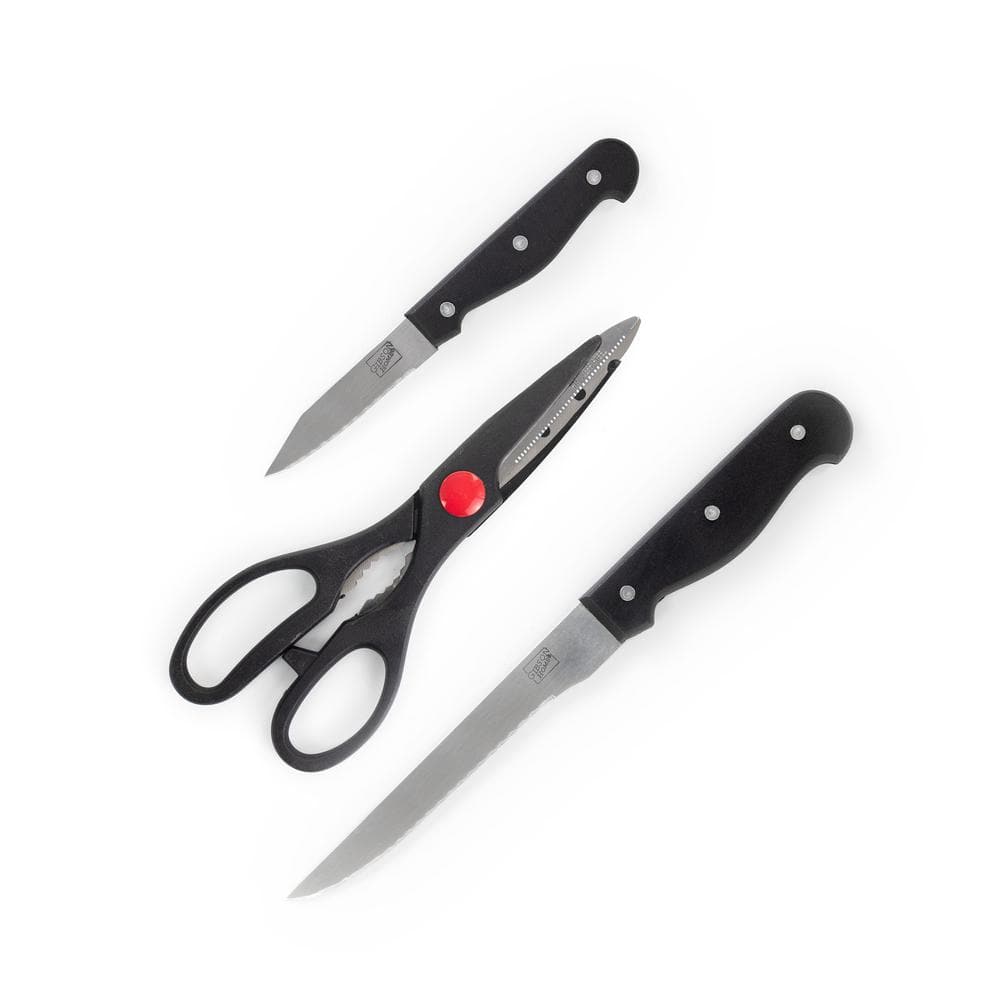 Gibson Home 13-Piece Black Stainless Steel Cutlery Set with Wood Block