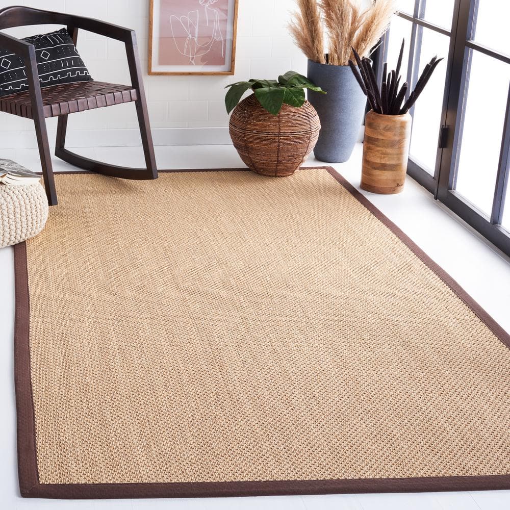 Coastal Charm Handmade Maize & Brown Sisal Accent Rug - 24" x 4"