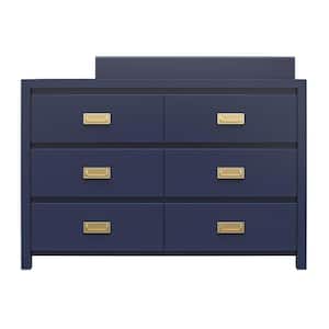 Haven, 48 in. W, MDF, 6-Drawer  Changing Table/Dresser, Navy