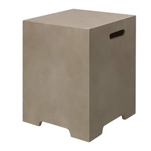 20 in. Brown Square Concrete Outdoor Propane Tank Cover, Outdoor Side Table