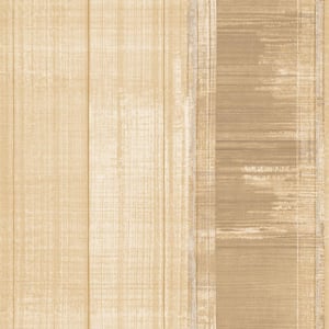 Atmosphere Collection Ochre/Metallic Gold Sublime Stripe Non-pasted on Non-woven Paper Wallpaper Roll (Covers 57 sq.ft.)