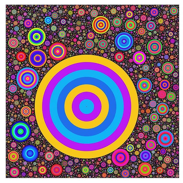 ArtJam "Bulat 2021" 24 in. x 24 in. Frameless Canvas Abstract Art Print by Alvin Koay