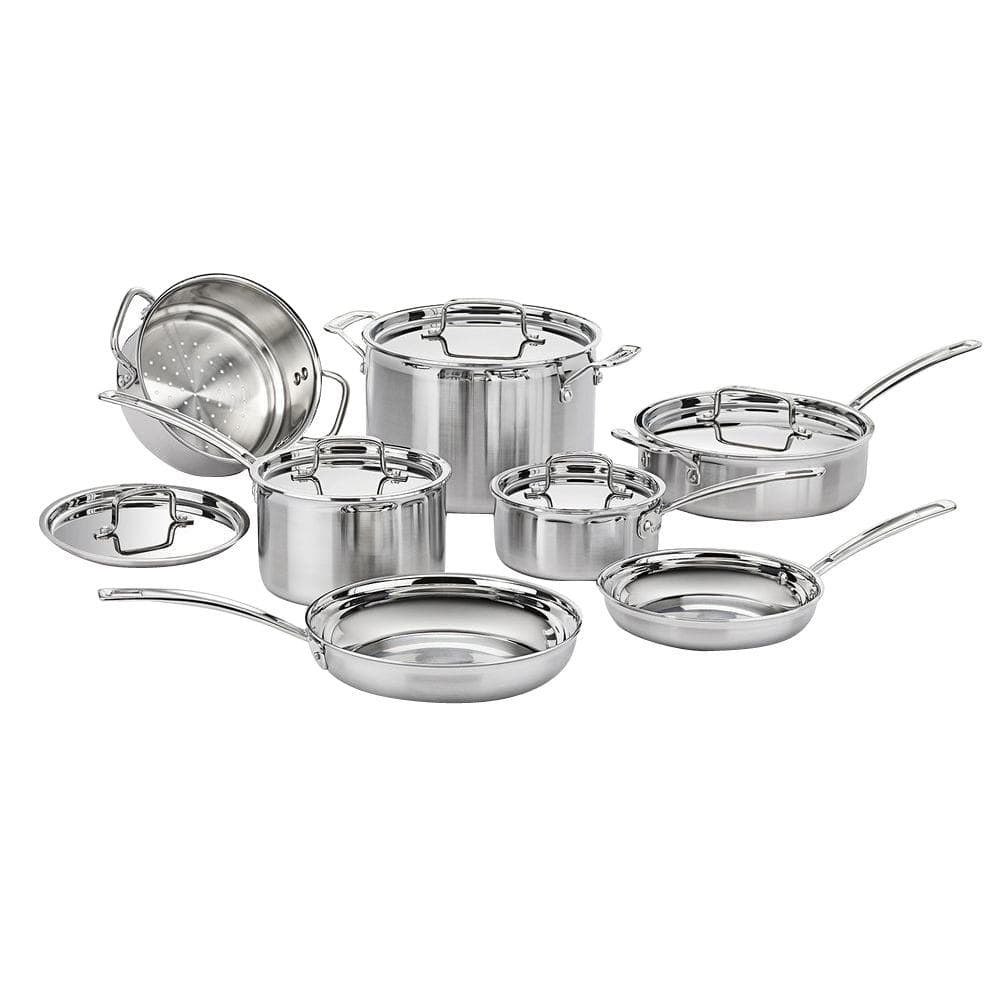 Cuisinart MultiClad Pro 12-Piece Stainless Steel Cookware Set MCP-12N - The  Home Depot
