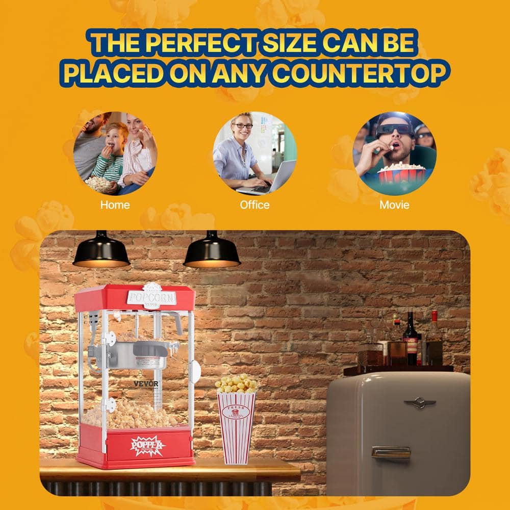 Red Steel 4 oz Countertop Popcorn Popper Machine