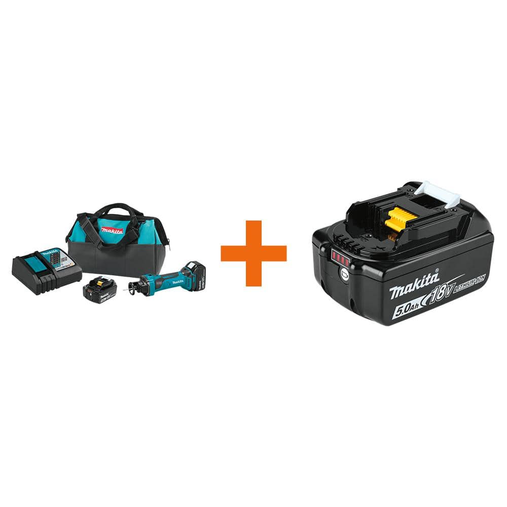 18V LXT Lithium-Ion Cordless Cut-Out Tool Kit, 5.0 Ah with Bonus 18V LXT Lithium-Ion Battery Pack 5.0Ah -  Makita, XOC01T-BL1850B