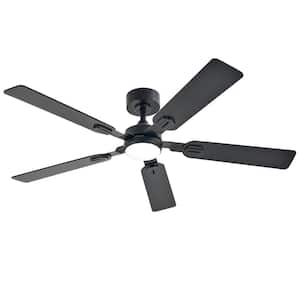 52 in. Indoor Black 5-Blade Modern Ceiling Fan with 3000K/4500K/6000K LED Light and Remote Control