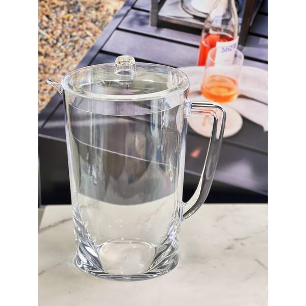 Aoibox 80 fl.oz. Oval Halo Crystal Clear Break Resistant Premium Acrylic  Pitcher with Lid HDSX03KI026 - The Home Depot