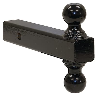 Double-Ball Hitch-Solid Shank with Black Towing Balls
