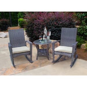 Beige Bistrogarnitur Balkonset 60x60cm Aluminium 3-tlg Textilen Silber 