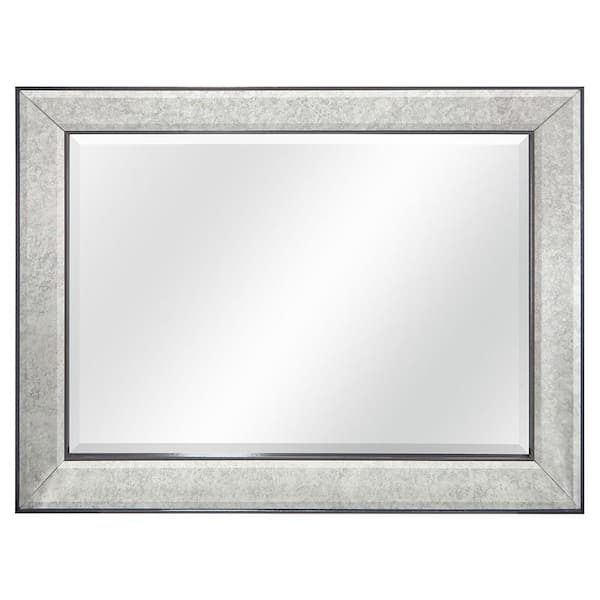 MCS Brighton 40 in. H x 30 in. W Framed Mirror in Pewter