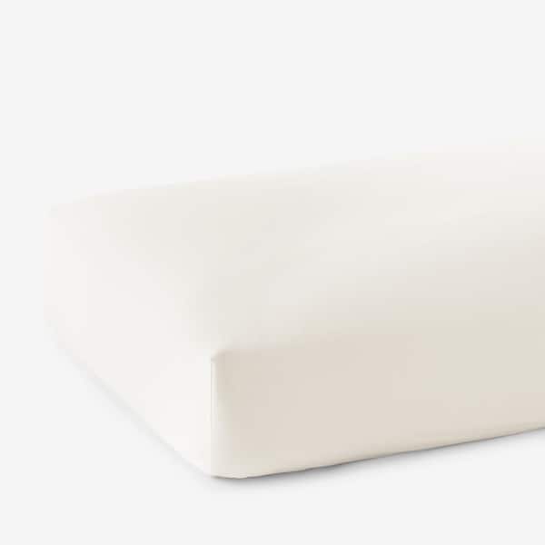 Company Cotton Ivory Bamboo Sateen Twin XL Fitted Sheet