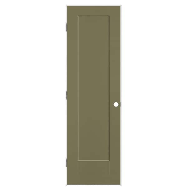 Masonite 24 in. x 80 in. 1-Panel Lincoln Park Right-Hand Hollow Core Truly Olive Molded Composite Single Prehung Interior Door