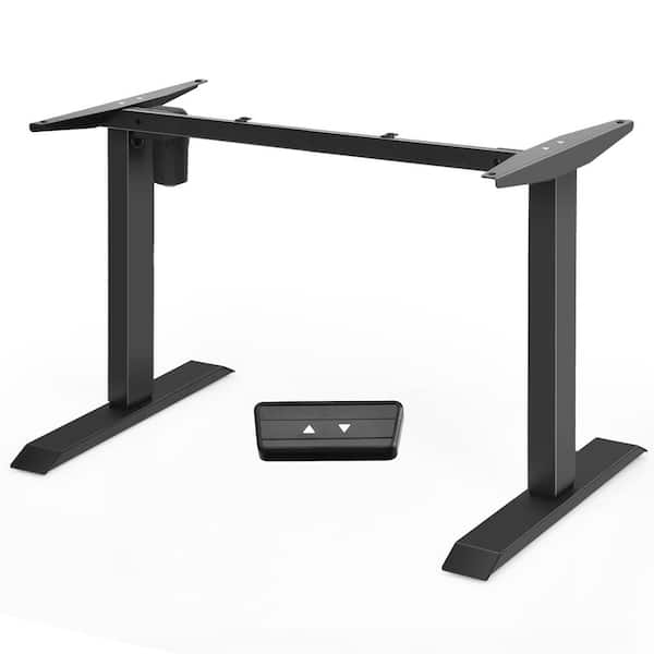 Angeles Home 53.5 in. W Steel Height Adjustable Electric Computer Sit-Stand Desk Frame with Button Controller, Black, No Tabletop