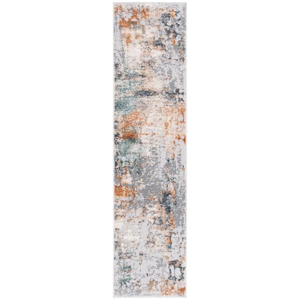 SAFAVIEH Alenia Gray/Blue 2 ft. x 8 ft. Sedimentary Marble Runner Rug