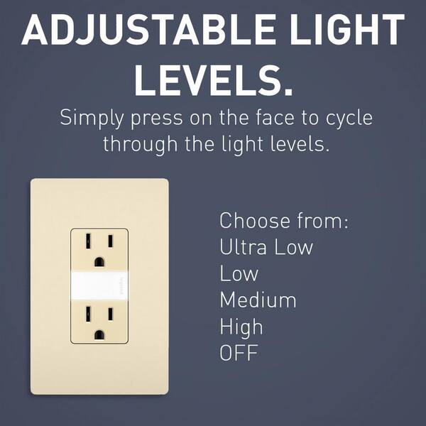 Duplex receptacle with store night light