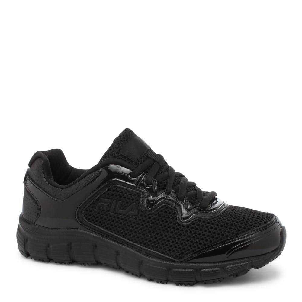 Fila Women's Memory Fresh Start Slip Resistant Athletic Shoes - Soft Toe - Black Size 5(M), BLACK/BLACK