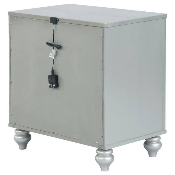 Coaster Gunnison 2-drawer Nightstand Silver Metallic 223212