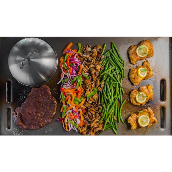 Nexgrill 720-1058 Daytona 4-Burner 36 in. Propane Gas Griddle in Black with Stainless Steel Lid - 2
