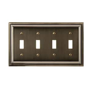 AMERELLE Continental 1 Gang Duplex Metal Wall Plate - Brushed