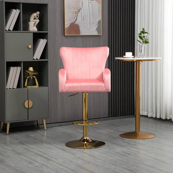 pink high stool chair