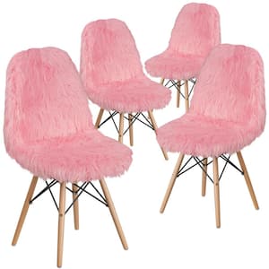Light Pink Furry Chair (Set of 4)